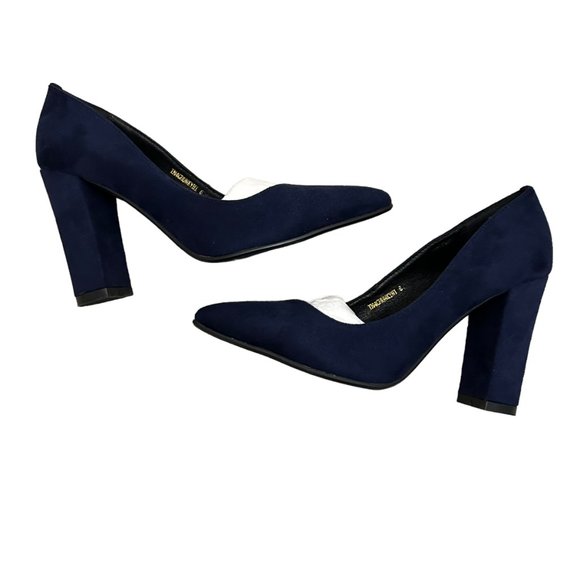Didifu Shoes - Didifu Women's Size 6 Chunky Navy 3.5" Block Heel New without Box